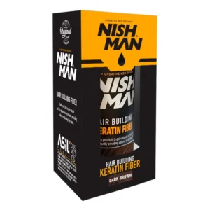 Nishman Пудра для маскування залисин Keratin Fiber темно-коричнева 21 г