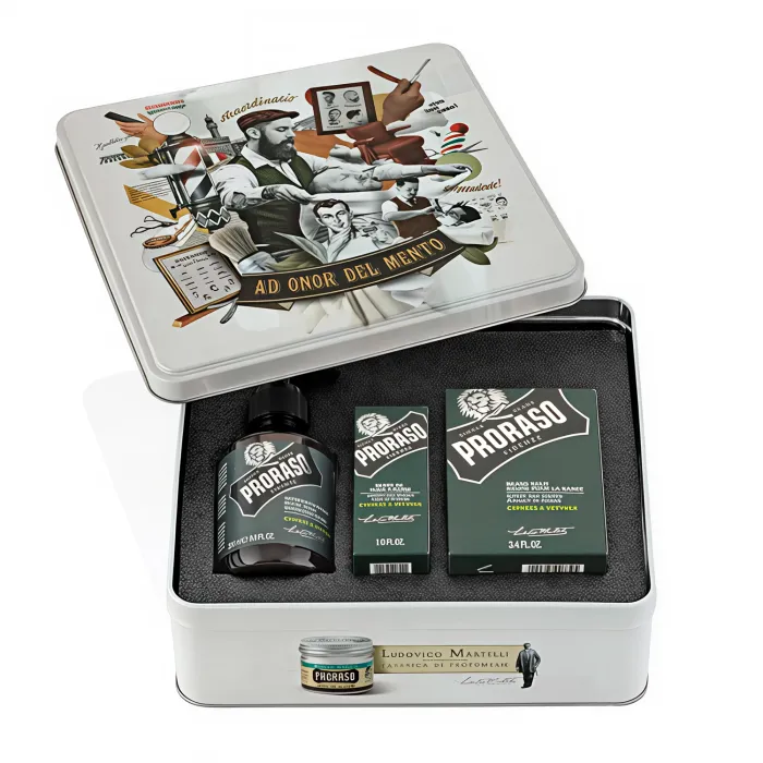 Proraso Набір для бороди Cypress & Vetyver (шампунь + бальзам + олія) 200+100+30 мл